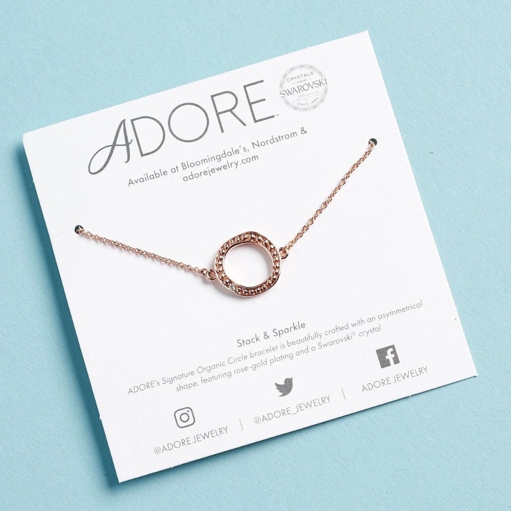 Adore By Swarovski Organic Circle Rose Gold Bracelet FabFitFun Winter 2019 NWT!